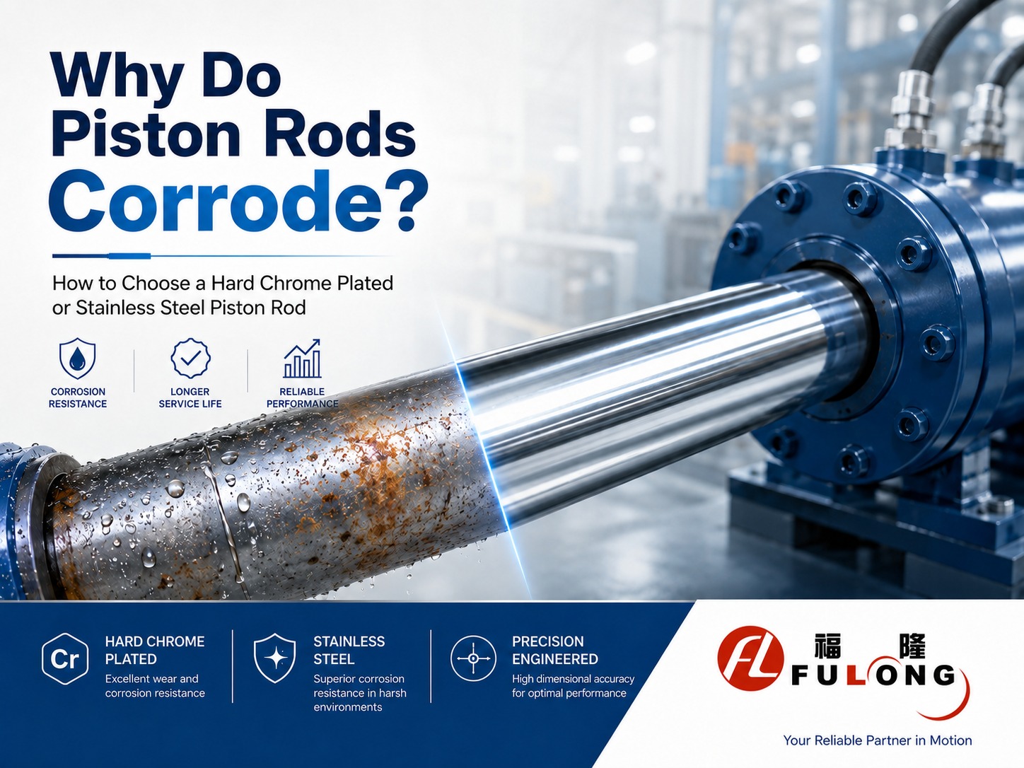 Why Do Piston Rods Corrode? How to Choose a Hard Chrome Plated or Stainless Steel Piston Rod